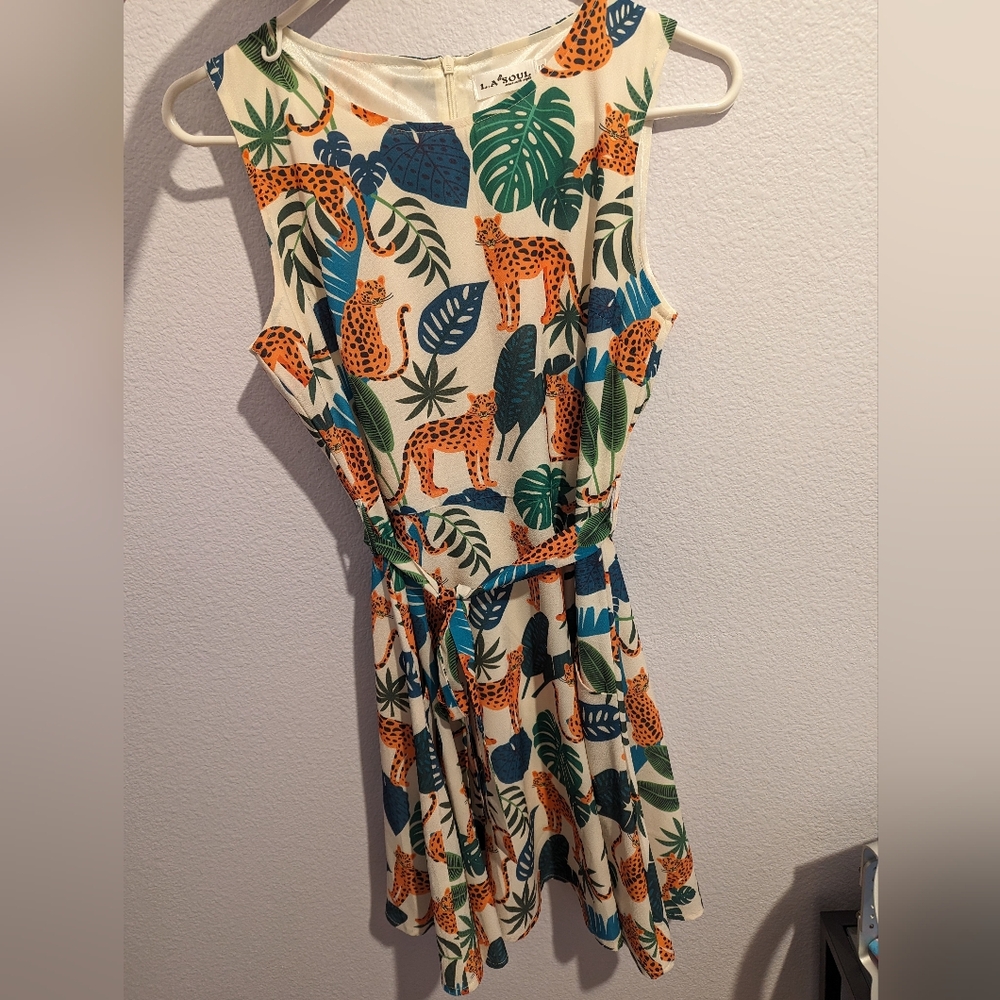 Jaguar small women's fit and flair dress thigh length